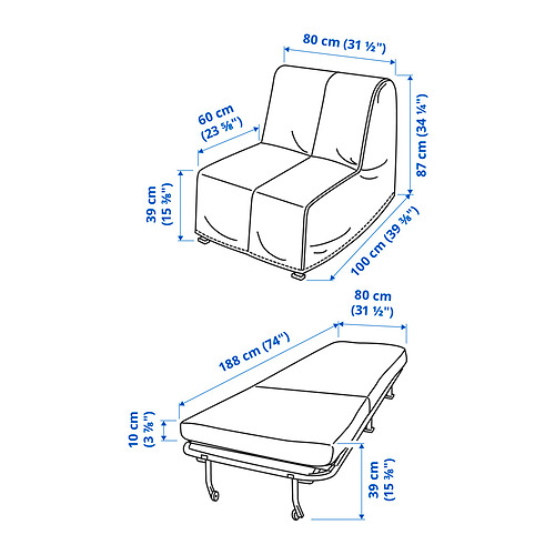LYCKSELE LÖVÅS, chair bed. 8 of 8 open dialog
