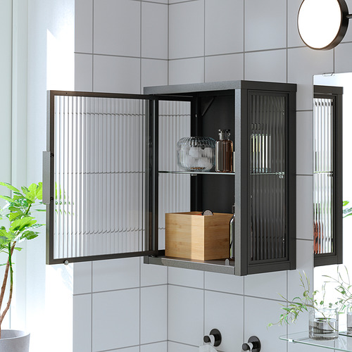 MOSSJÖN, wall cabinet with glass door. 3 of 4 open dialog