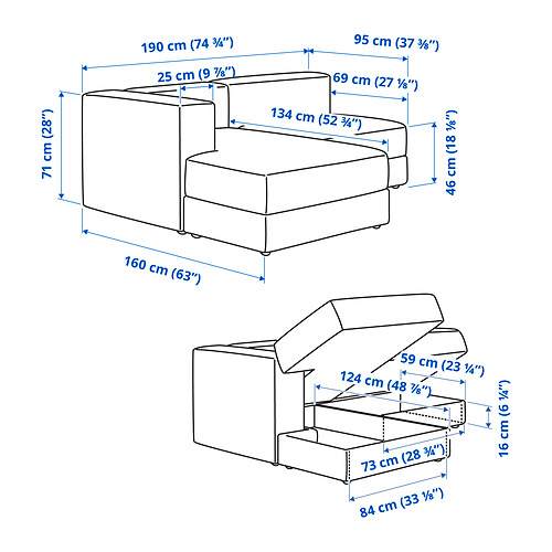 JÄTTEBO, sofá modular 2.5 plazas con chaiselongue izquierda. 10 de 10 abrir diálogo