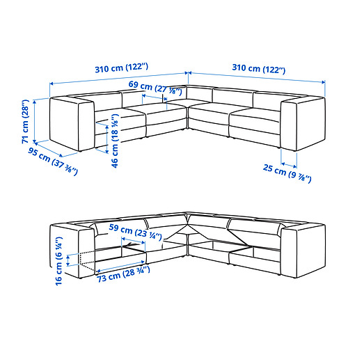 JÄTTEBO, modular corner sofa 6 seat. 8 of 8 open dialog