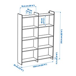 Ilustración de medidas - LÅDMAKARE combinación de almacenaje