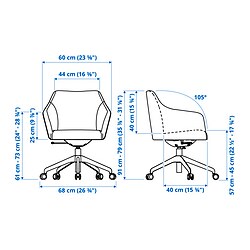 Ilustración de medidas - TOSSBERG/LÅNGFJÄLL silla para reuniones