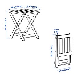 Measurement Illustration - NÄMMARÖ outdoor foldable stool