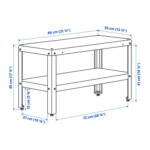 Measurement Illustration - KOLBJÖRN shelf unit