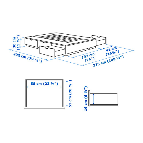 NORDLI, cama King con colchón. 11 de 11 abrir diálogo