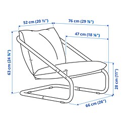 Measurement Illustration - ÖNNESTAD armchair frame