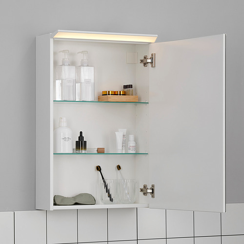 TREASJÖN, mirror cabinet with 1 door & integrated light,. 3 of 6 open dialog