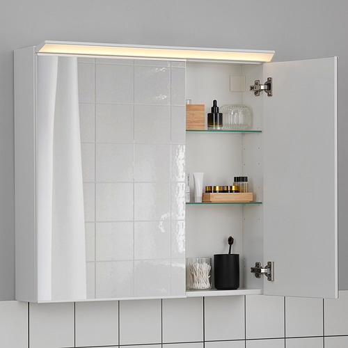 TREASJÖN, muble espejo con 2 puertas y iluminación integrada,. 4 de 8 abrir diálogo