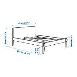 Ilustración de medidas - TAXÅSKLINT base de cama