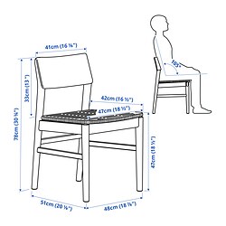 Ilustración de medidas - SKANSNÄS mesa extensible y 4 sillas