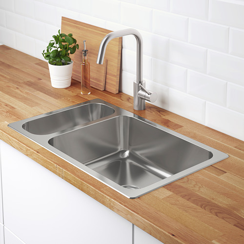 HILLESJÖN, 1 1/2 bowl dual mount sink. 2 of 4 open dialog