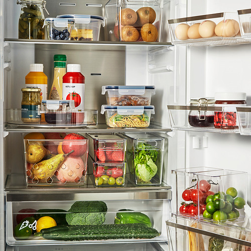 KLIPPKAKTUS, storage box for fridge, set of 3. 4 of 5 open dialog