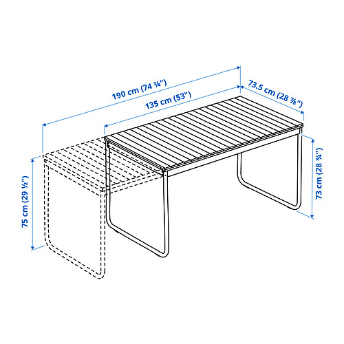 VÄSMAN, extendable table outdoor. 6 of 6 open dialog