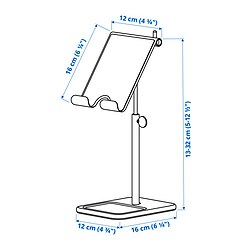 Measurement Illustration - HAVREHOJ holder for tablet