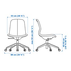 Ilustración de medidas - LÅNGFJÄLL silla para reuniones