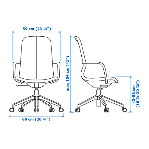 LÅNGFJÄLL, office chair with armrests. 2 of 7 open dialog