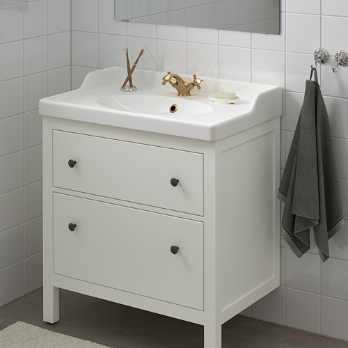 HEMNES, Bathroom vanity with drawers. 2 of 4 open dialog