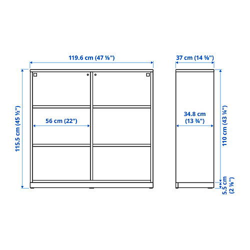 Measurement Illustration - TONSTAD shelving unit