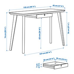 Ilustración de medidas - LISABO escritorio