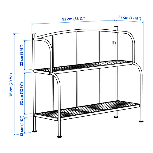 Illustration with measurements for the product: LÄCKÖ.