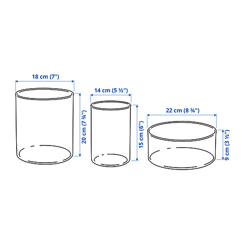 Ilustración con medidas del producto: CYLINDER.