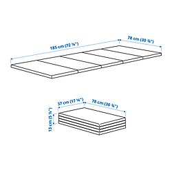 Ilustración de medidas - PLUFSIG tapete gimnasio plegable