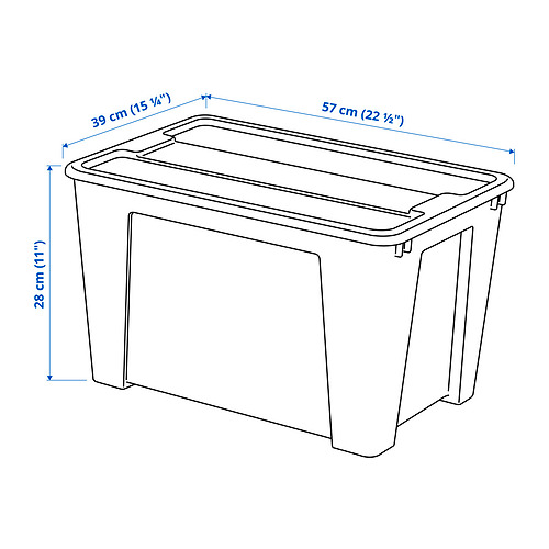 Measurement Illustration - SAMLA box with lid