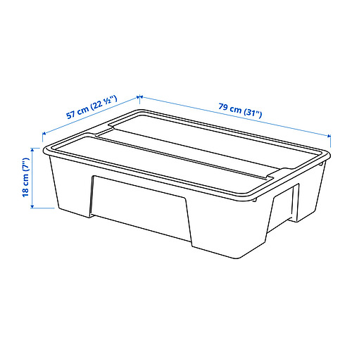 Measurement Illustration - SAMLA box with lid