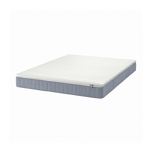 IKEA VESTERÖY foam mattress, gray, rectangular, with white top panel.
