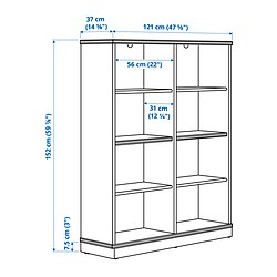 Measurement Illustration - LANESUND bookcase