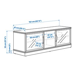 Ilustración de medidas - LANESUND banco para TV