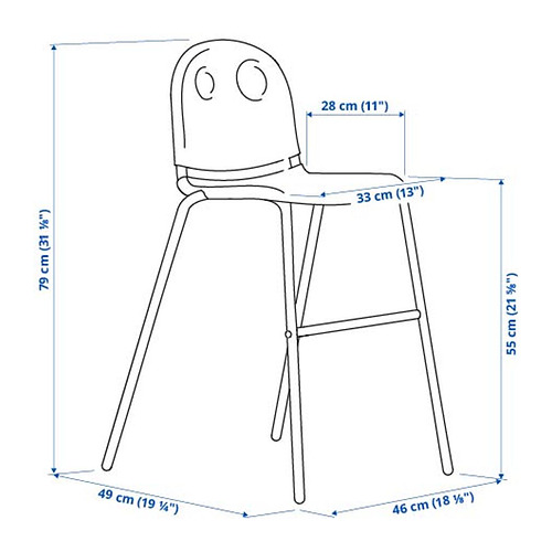 Ilustración con medidas del producto: VILDGÅS.