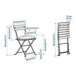 Measurement Illustration - TÄRNÖ chair, outdoor