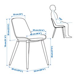 Ilustración de medidas - SKANSNÄS/GRÖNSTA mesa con 4 sillas