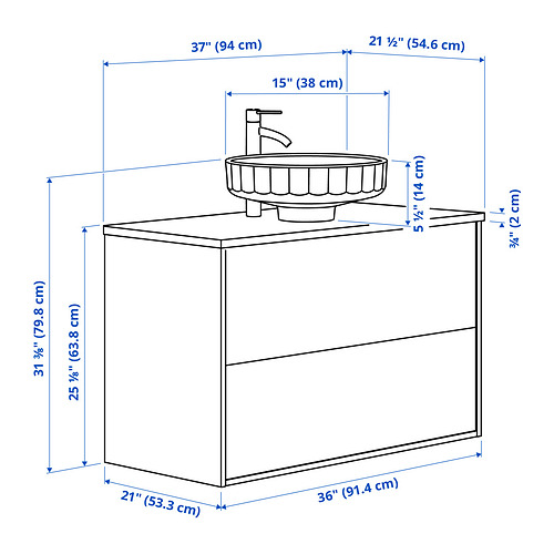 ÄNGSJÖN / LERSJÖN, tocador de baño+cajones. 8 de 8 abrir diálogo