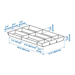 Measurement Illustration - UPPDATERA adjustable organizer for drawer