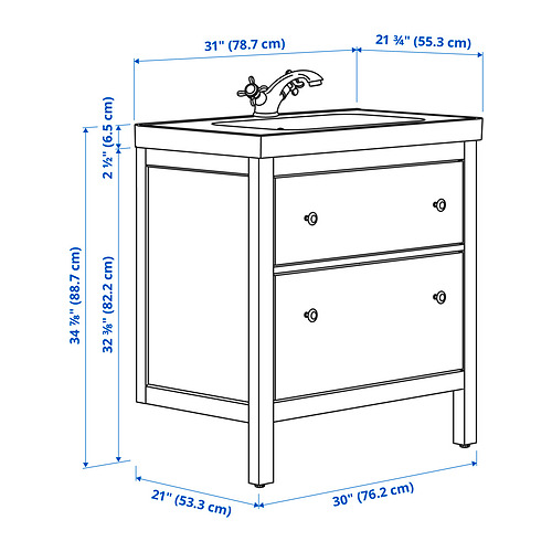 HEMNES / ORRSJÖN, tocador de baño+cajones. 4 de 4 abrir diálogo