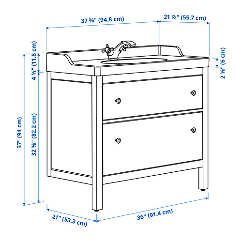 HEMNES / RUTSJÖN, tocador de baño+cajones. 4 de 4 abrir diálogo