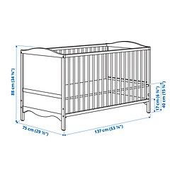 Measurement Illustration - SMÅGÖRA 2-piece baby furniture set