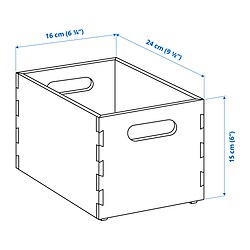 Ilustración de medidas - UPPDATERA caja de almacenaje