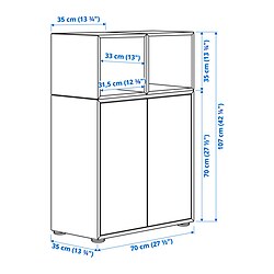 Measurement Illustration - EKET storage combination with feet