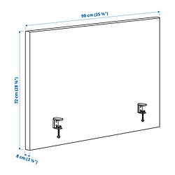 Measurement Illustration - MITTZON acoustic screen for desk