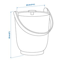 Measurement Illustration - FARMARKVAST bin with lid for organic waste