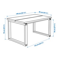 Measurement Illustration - MÖRBYLÅNGA/ODGER dining table and 4 chairs