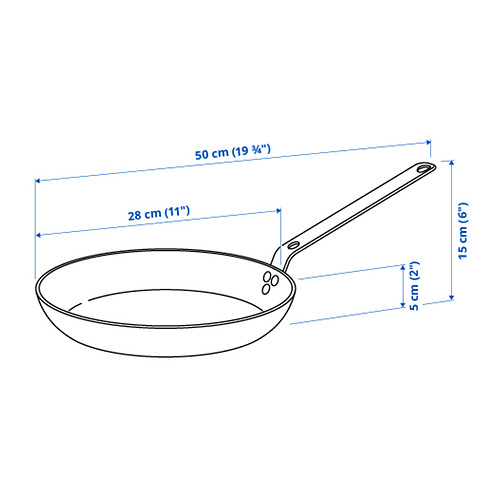 Measurement Illustration - VARDAGEN frying pan