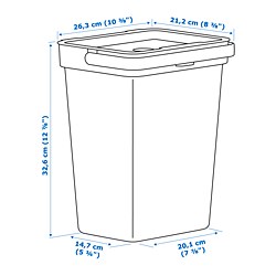 Ilustración de medidas - HÅLLBAR contenedor