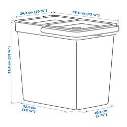 Ilustración de medidas - HÅLLBAR contenedor