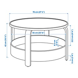 Ilustración de medidas - BORGEBY mesa de centro