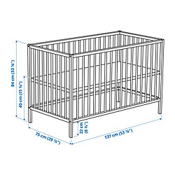 Measurement Illustration - SNIGLAR 2-piece baby furniture set