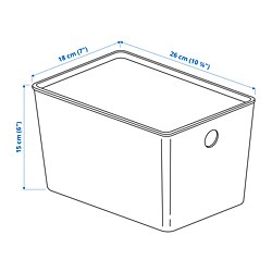 Ilustración de medidas - KUGGIS caja con tapa